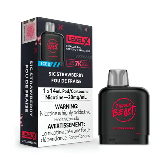LevelX Replacement Pod Flavour Beast Sic Strawberry Iced