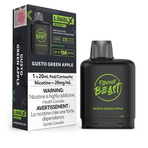 LevelX Replacement Pod Flavour Beast Boost Gusto Green Apple