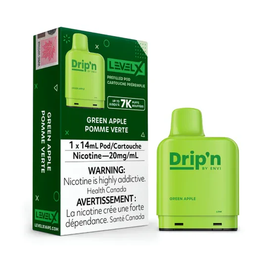LevelX ENVI DRIP'N Replacement POD Green Apple 7000 puff