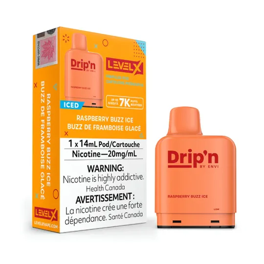 LevelX ENVI DRIP'N Replacement POD Raspberry Buzz Ice 7000 puff