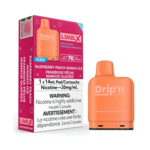 LevelX ENVI DRIP'N Replacement POD Raspberry Peach Mango Ice 7000 puff